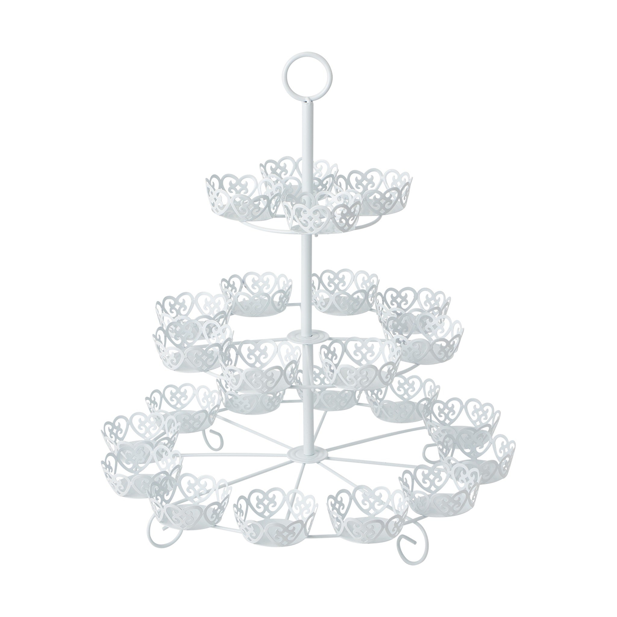 3/L Round Cupcake Stand White